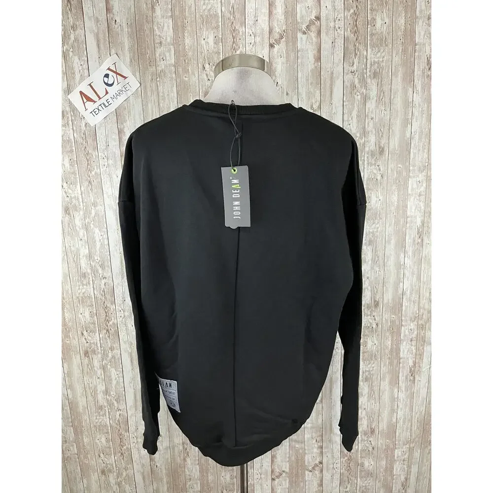 John Dean Shirt Men XL Wake Your Mind Up Sweater Sweatshirt Pullover Black N154
